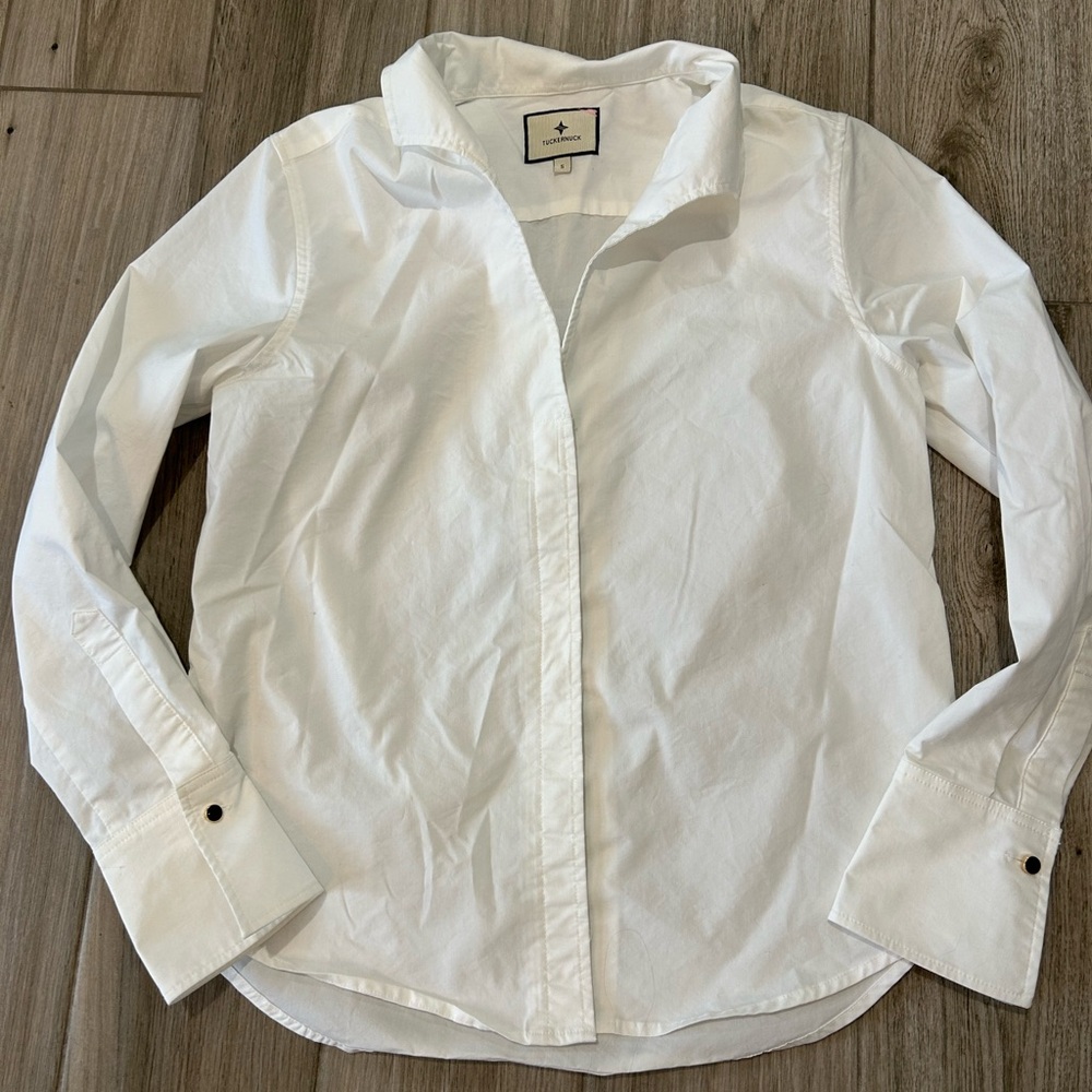 Tuckernuck Bessette Button Down - White S (fits like XS)